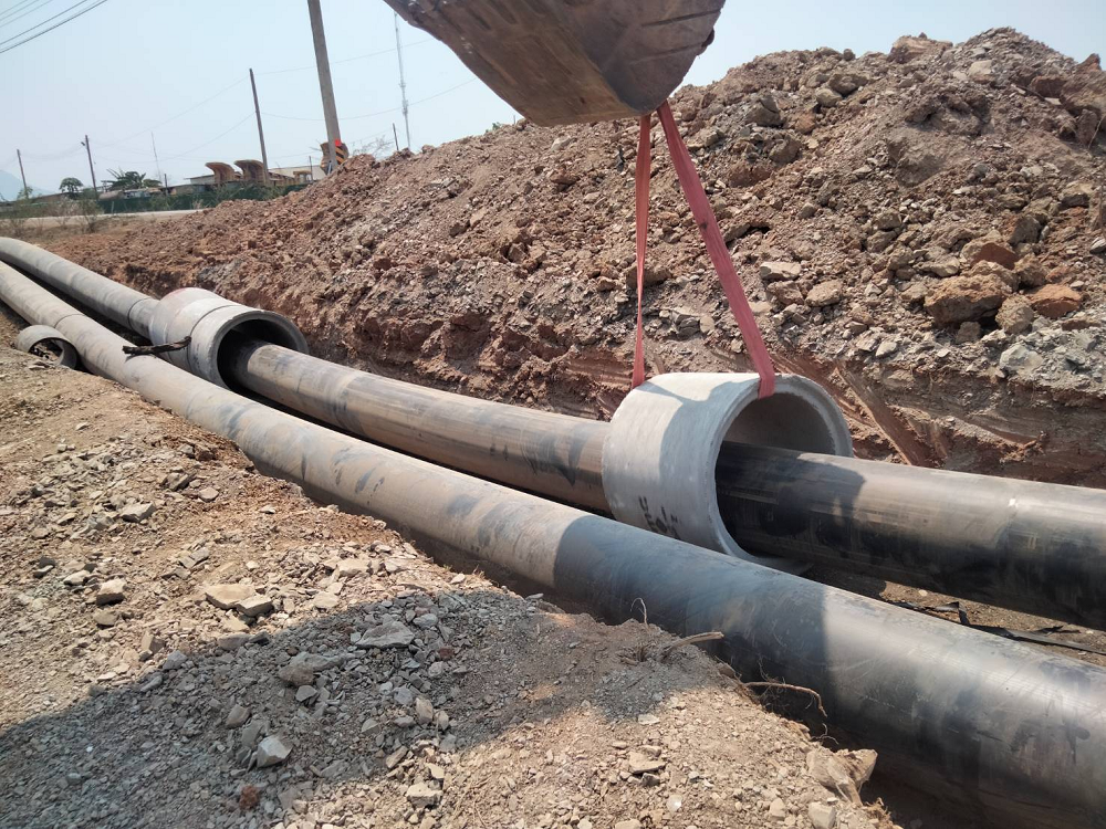 install concrete on hdpe pipe by pbdsupply